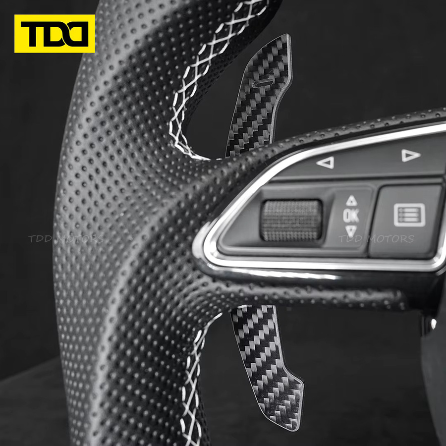 TDD Magnetische Carbon-Schaltwippen in Schwarz für Audi A1 A3 A5 A8 Q2 Q3 Q5 Q7 Q8 S1 S2 S3 S4 S5 SQ5 RS3 RS4 RS5 RSQ5 B8 B8.5 B9 C8 - Bild 2