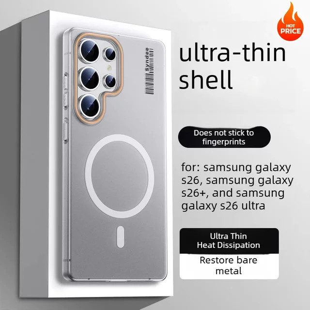 Mattierte magnetische Schutzhülle für Samsung Galaxy S26 S25 S24 S23 S22 Ultra Plus in Schwarz und Transparent mit Anti-Drop Funktion und Translucent-Effekt - Bild 1