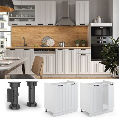 Vicco Spülenunterschrank Fame-Line in Weiß im Landhausstil mit Breite: 80 cm