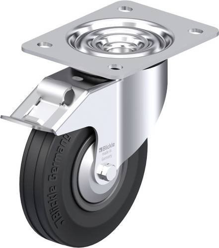 Blickle L-VPP 140G-FI-FA Stahlblech-Lenkrolle aus verzinktem Stahl mit Rad-Durchmesser 140 mm und einer Tragfähigkeit von 115 kg - Bild 1