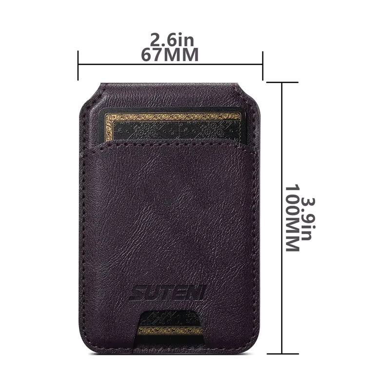 Eucagr Leder Brieftasche mit MagSafe Magnet und Kartenhalter für iPhone 15 Pro, 14 Plus, 13 und 12 Pro Max in Schwarz - Bild 4