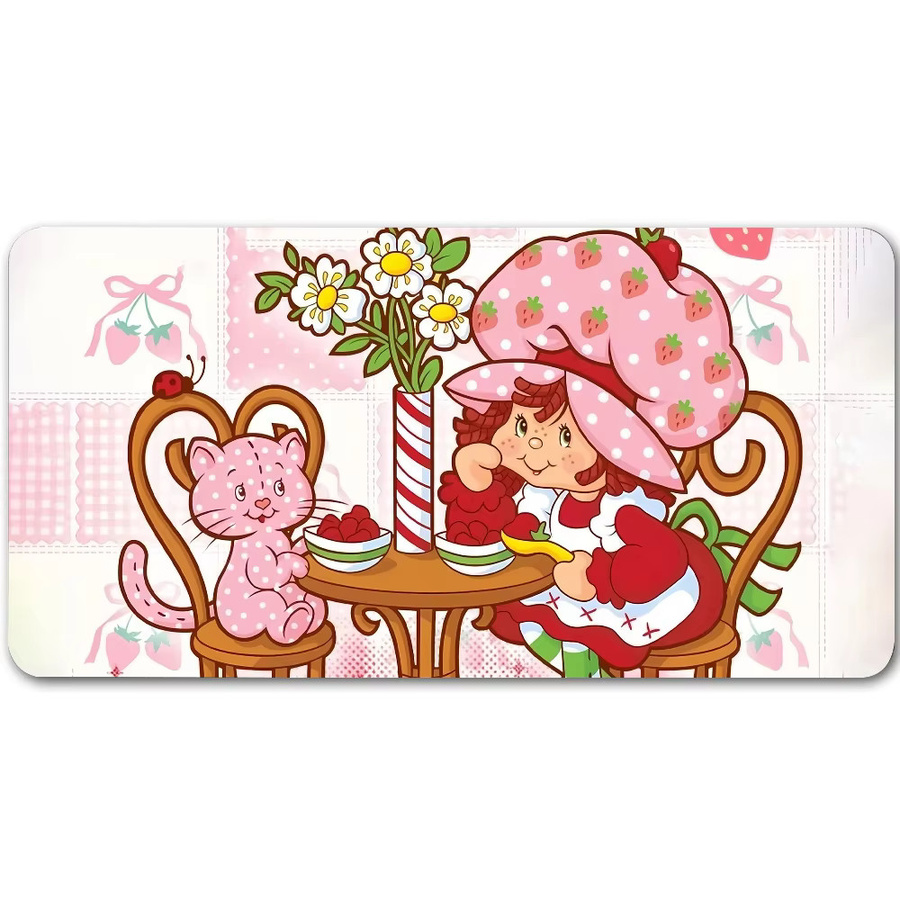 S-Strawberry Cute S-Shortcake-S Mauspad in Multicolour, große rutschfeste und wasserdichte Gaming-Matte mit genähtem Rand für Tastatur und Maus - Bild 6