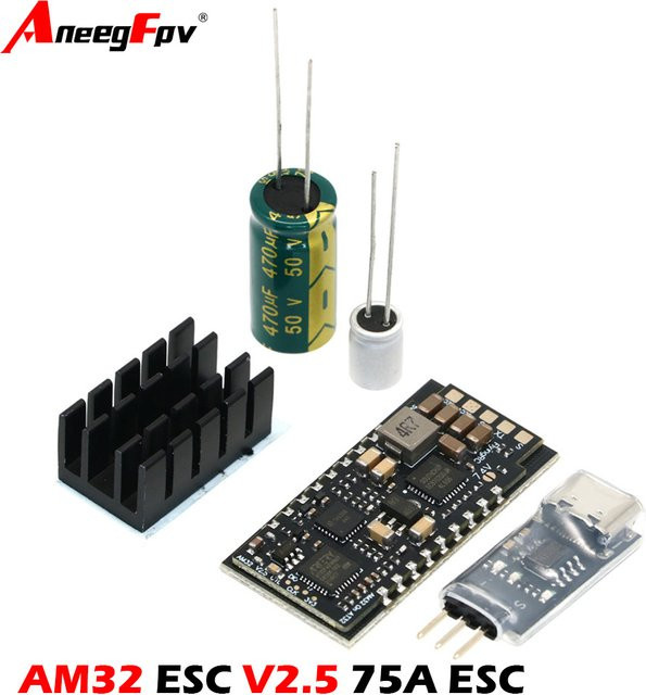 AneegFpv ESC V2.5 Bürstenloser Geschwindigkeit Controller, Schwarz, Metall - Bild 1