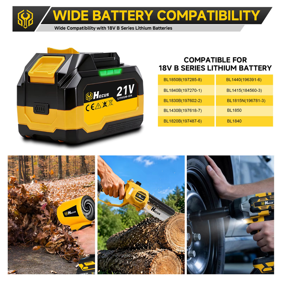 Hecus Lithium-Ionen-Akku Set für Makita 18V mit Ladegerät und Kapazitätsanzeige - Bild 4