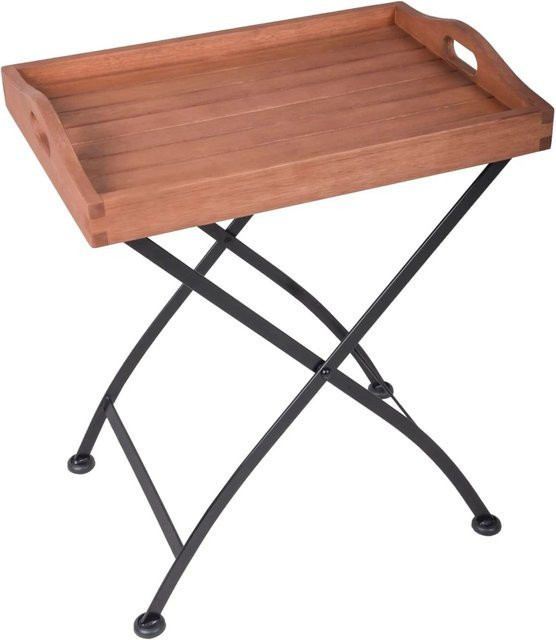 DELUKE Balkontisch KJELL aus Eukalyptus, klappbarer Gartentisch für Balkon und Terrasse, B/T/H: 57 x 41 x 67 cm - Bild 1