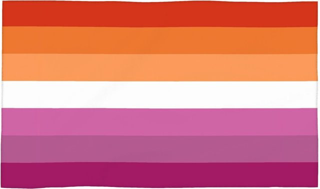 Creative Man Lesbenflagge Schnelltrocknendes Baumwolltuch, B: 75 cm, H: 150 cm, Mehrfarbig - Bild 1