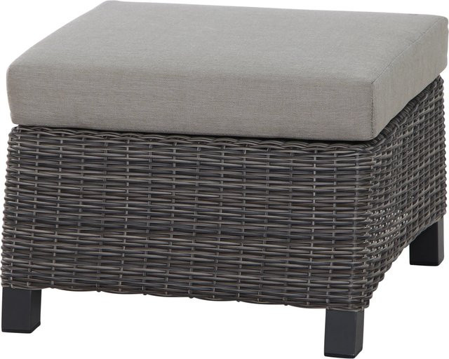 Siena Garden Hocker Corido aus Aluminium in Holzkohlegrau mit Polsterung - Bild 1