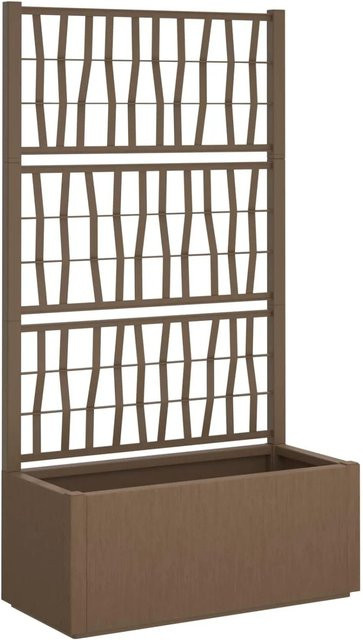 vidaXL Gartenpflanzer mit Gitter in Braun aus Polypropylen, B/T/H: 80 x 36 x 140 cm - Bild 1