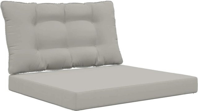 vidaXL Sofakissen für Draußen 2er-Set Grau aus Polyester mit UV-Beständigkeit und Schaumstofffüllung B/T/H: 68,5 x 68,5 x 8 cm - Bild 1