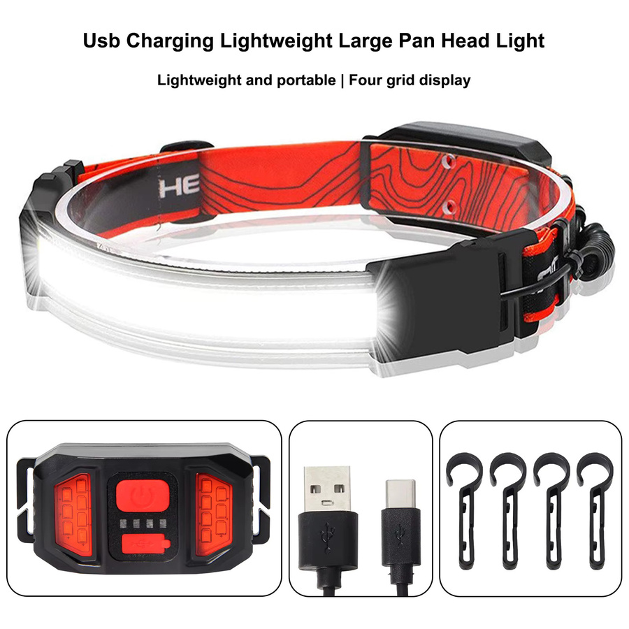 Aolamegs LED-Stirnlampe mit Rücklicht und breitem Strahl, wiederaufladbare Stirnlampe als Schutzhelm-Zubehör - Bild 2