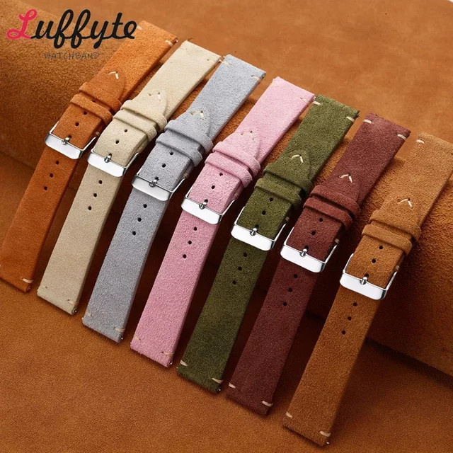 luffyte Uhrenarmband Wildleder Echtleder, Vintage, Unisex - Bild 1