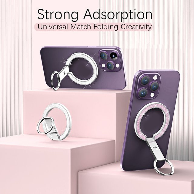 MagSafe Magnetische Wandhalterung mit 360 Grad Drehung und Schimmer-Effekt in Pink - Bild 1