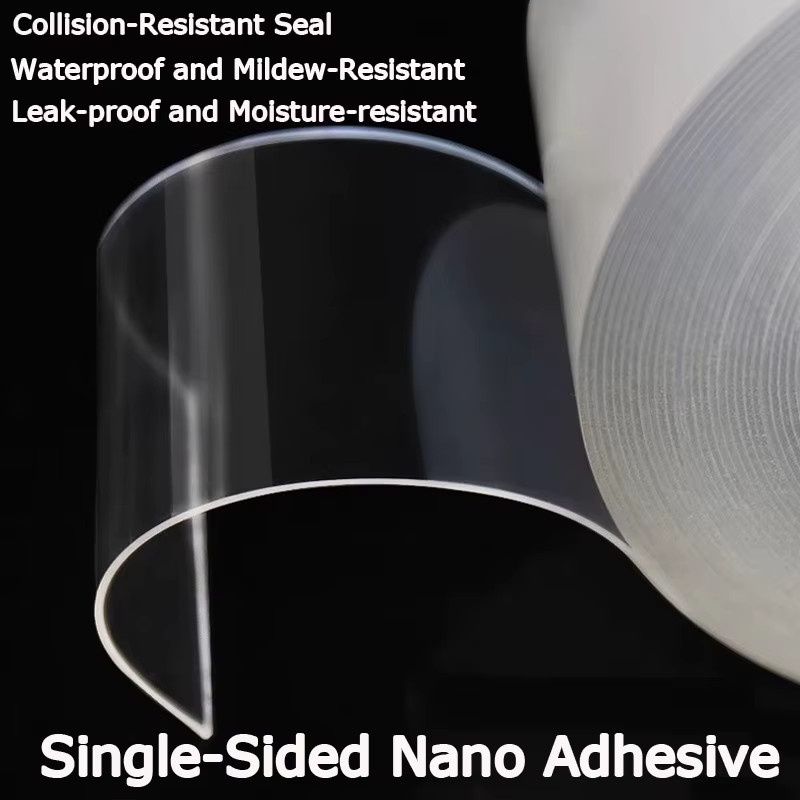 Einseitiges Nano-Klebeband mit Silikon-Antikollisionsstreifen, transparent und verstärkt - Bild 4