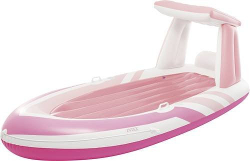Intex Pink Paradise Boot aufblasbare Schwimmmatratze mit Sonnendach und Getränkehaltern, B/T/H: 244 x 97 x 114 cm - Bild 1