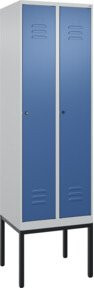 C+P Spind Classic PLUS Garderobenschrank mit 2 Abteilen, Gestell aus Stahl, Zylinderschloss, 4 Garderobenhaken und mittiger Trennwand, H x B x T: 212 x 60 x 50 cm - Bild 1
