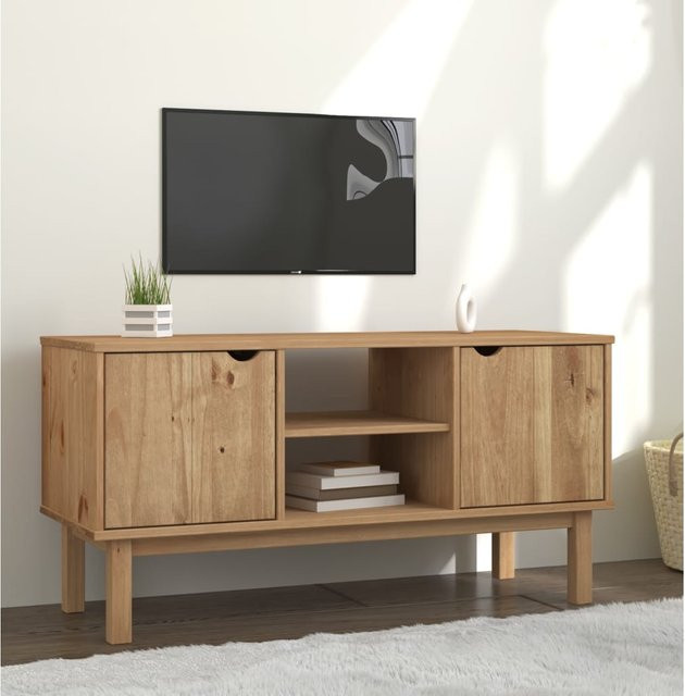 vidaXL TV-Schrank OTTA aus Massivholz Kiefer in Braun, B/T/H: 113,5 x 43 x 57 cm - Bild 2
