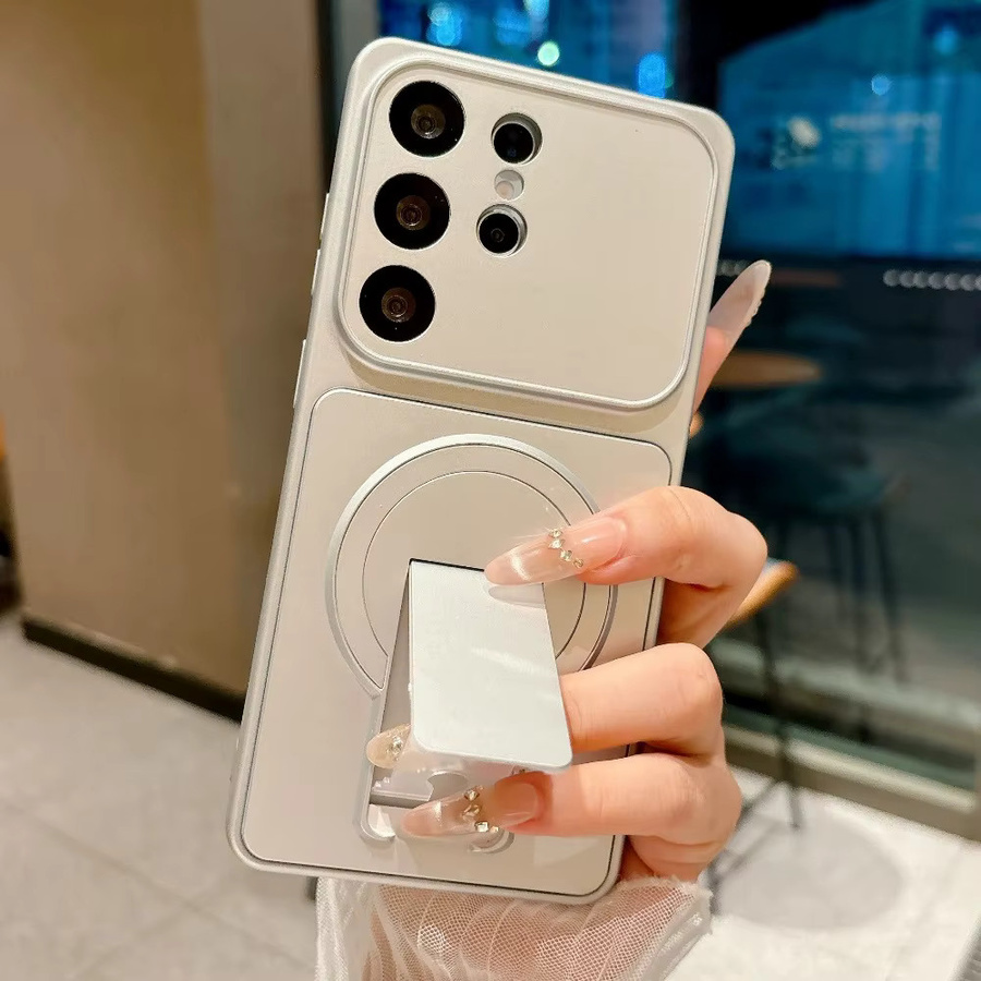 Magnetische Klappbare Halterungshülle für Samsung Galaxy S26 S25 S24 S23 S22 S21 Ultra Plus FE mit Magsafe-Ständer in Schwarz - Bild 2