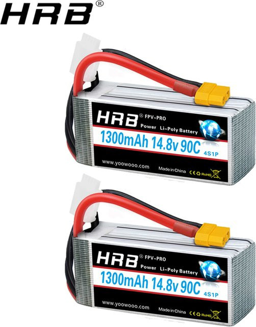 HRB Lipo Batterie, 2-teiliges Set, für Drohnen und Flugzeuge - Bild 1