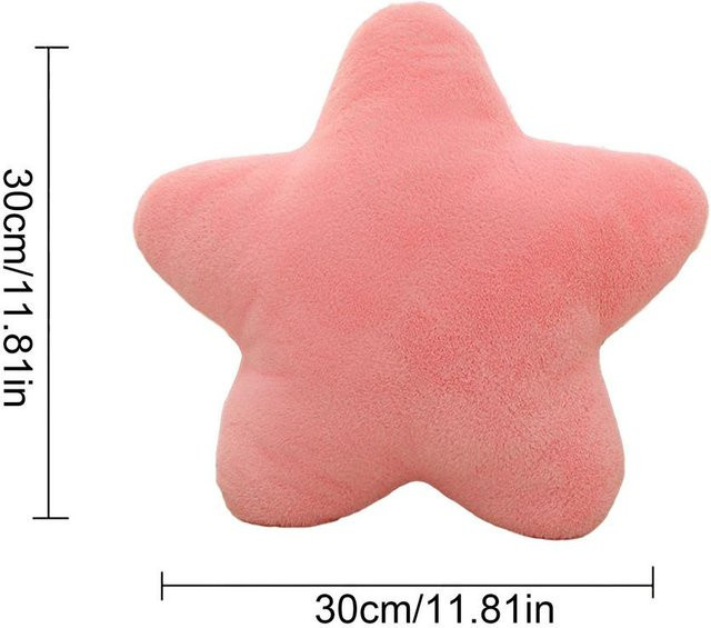 Superweiches Stern Dekokissen aus Plüsch in Gelb oder Pink, B/T/H: 40 x 40 x 1 cm - Bild 1