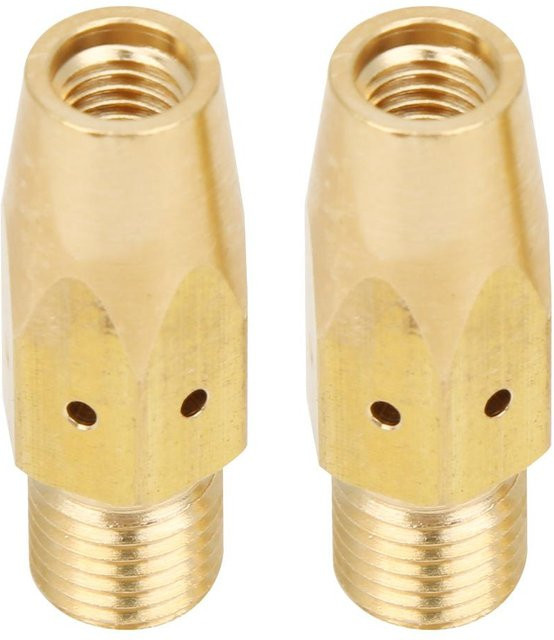 Fishine Kontaktdüsenadapter aus Messing in Gold für MIG-Schweißbrenner Gasverteiler passend für Miller M25M40 und Hobart, 2 Stück - Bild 1