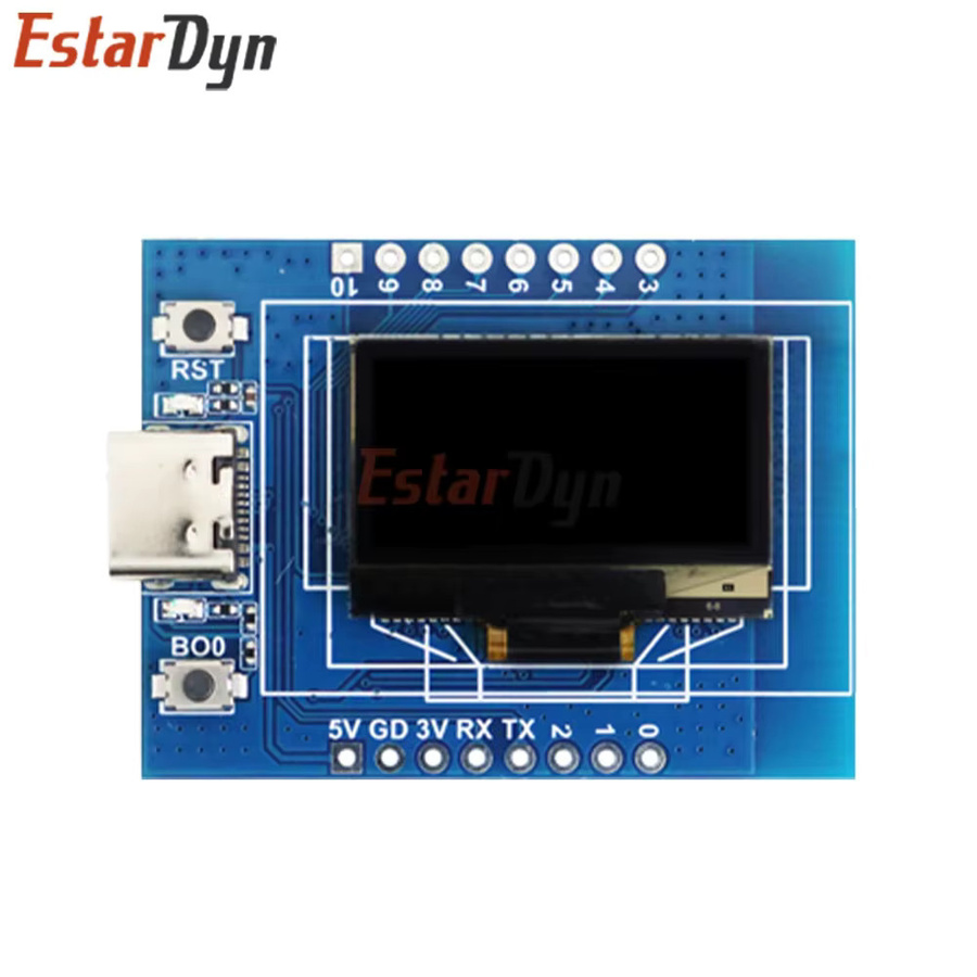 Estardyn ESP32-C3 IoT-Board mit 0,96 OLED-Display, Keramikantenne, WLAN und Bluetooth in Gelb und Blau für MicroPython Smart Home - Bild 2