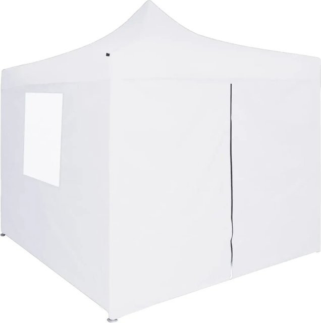 vidaXL Profi-Partyzelt faltbar mit 4 Seitenwänden und Fenstern, Stahl und PVC, Weiß und Transparent, B/T/H: 3 x 3 x 3,15 m - Bild 1