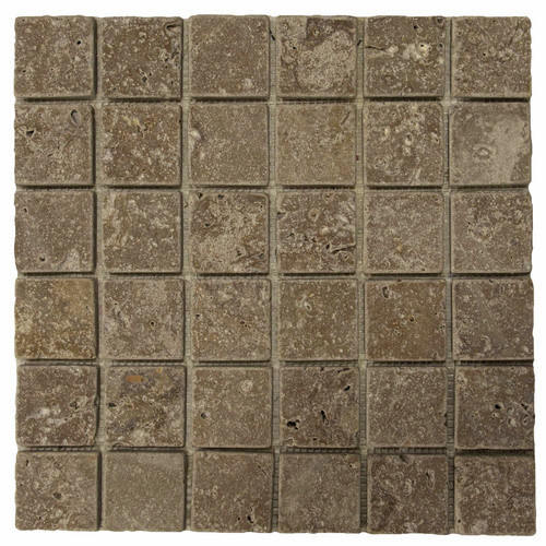WOHNRAUSCH Mosaikmatte Travertin in Braun/Beige, B/T/H: 30,5 x 30,5 x 1 cm - Bild 2