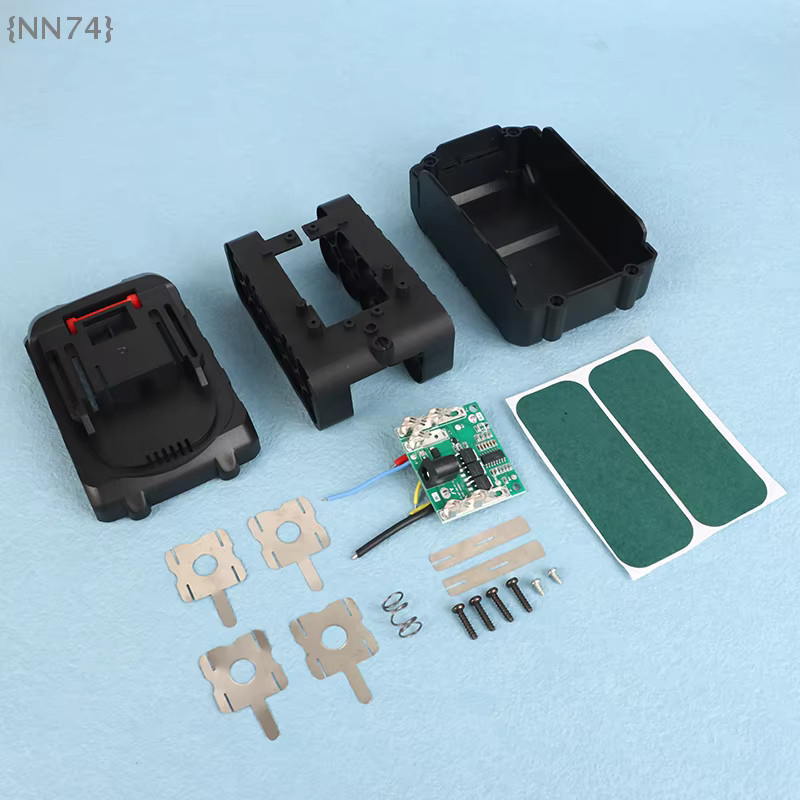 JETTING DIY-Reparaturgehäuse für 21-V-Akku, leeres Kunststoffgehäuse mit BMS-Steckplatz in Schwarz - Bild 2