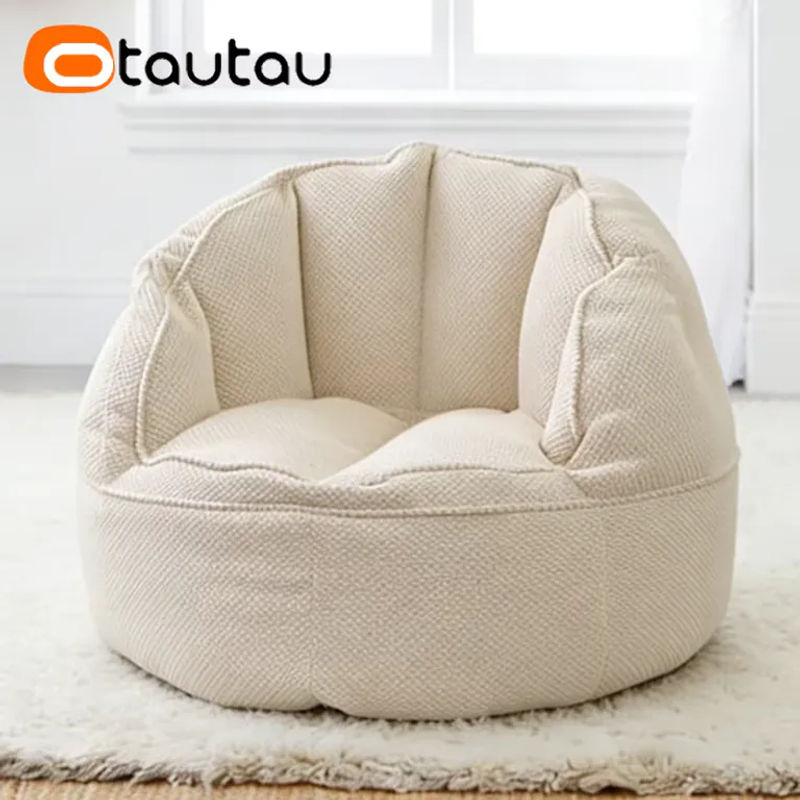 OTAUTAU Sitzsackbezug aus weicher Baumwolle mit Waffelmuster in Beige, Modell SF623 - Bild 4