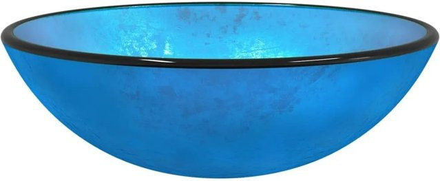 vidaXL Aufsatzwaschbecken aus gehärtetem Glas in Blau, B/T/H: 42 x 42 x 14 cm - Bild 1