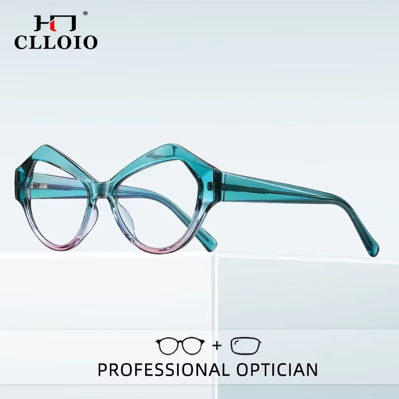 CLLOIO Korrektionsbrille Damen, Vollrand, polygonal, Kunststoff - Bild 1