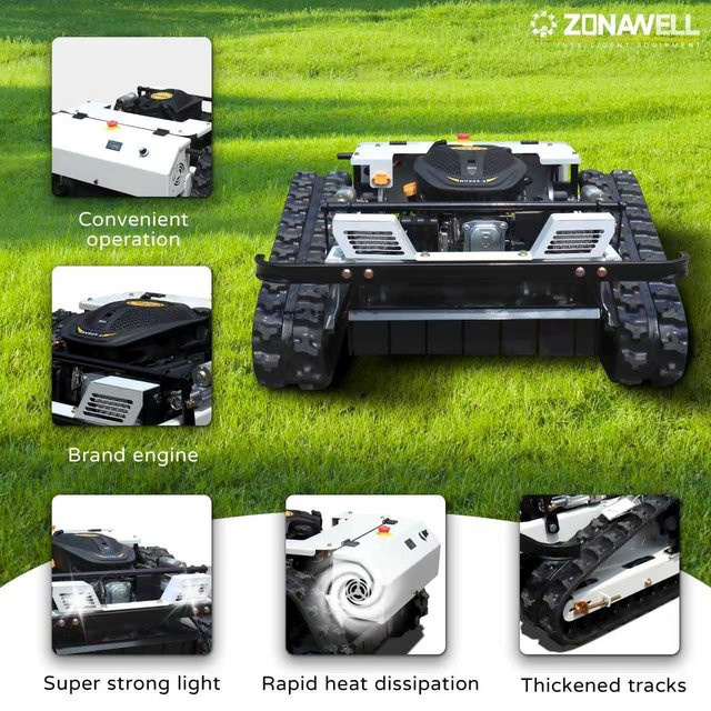 ZONAWELL Ferngesteuerte Rasenmäher-Raupe in Weiß mit 4-Takt-Motor und Nulldrehung - Bild 1