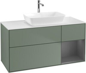 V&B Waschtischunterschrank Finion in Olivenmatt lackiert, Breite: 120 cm, Tiefe: 50,1 cm, Höhe: 50,1 cm - Bild 1