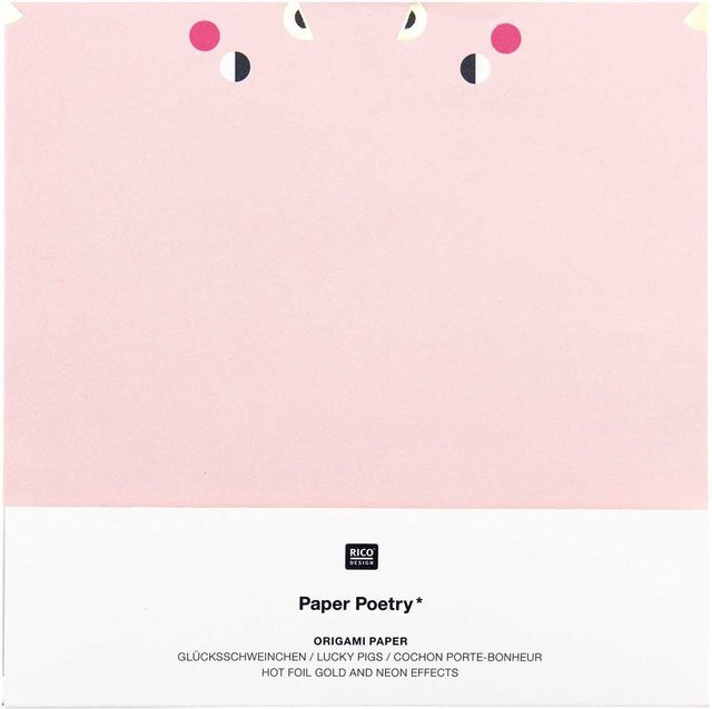 Rico Design Paper Poetry Origami Glücksschwein in Pink, 30 Blatt, 15 x 15 cm - Bild 1