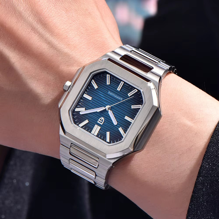 Pagani Design Armbanduhr, Quarz, Edelstahl, Saphirglas, Blau, Herren - Bild 5