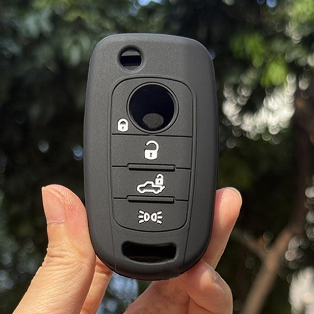 Schlüsselanhängerhülle aus Silikon für Fiat Argo Cronos Toro Pulse Tipo Freedom 500x in Schwarz - Bild 1
