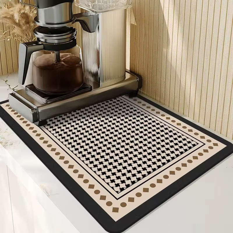 Rutschfeste Küchenablagematte für Kaffeemaschinen und Geschirr in Matt, waschbare Trockenmatte für den Wasserhahn, B/T: 30 x 30 cm - Bild 1