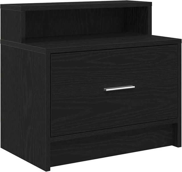 vidaXL Nachttisch mit Schublade in Schwarz und Eichen-Optik, B/T/H: 51 x 31 x 47 cm - Bild 1