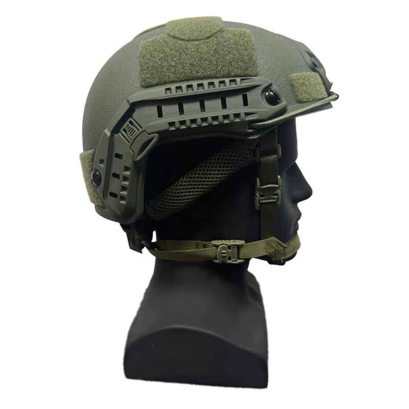 Kevlar Taktischer ACH High Cut Helm in Green mit NIJ IIIA ballistischer Schutz und FAST Wendy's Suspension Pad - Bild 3