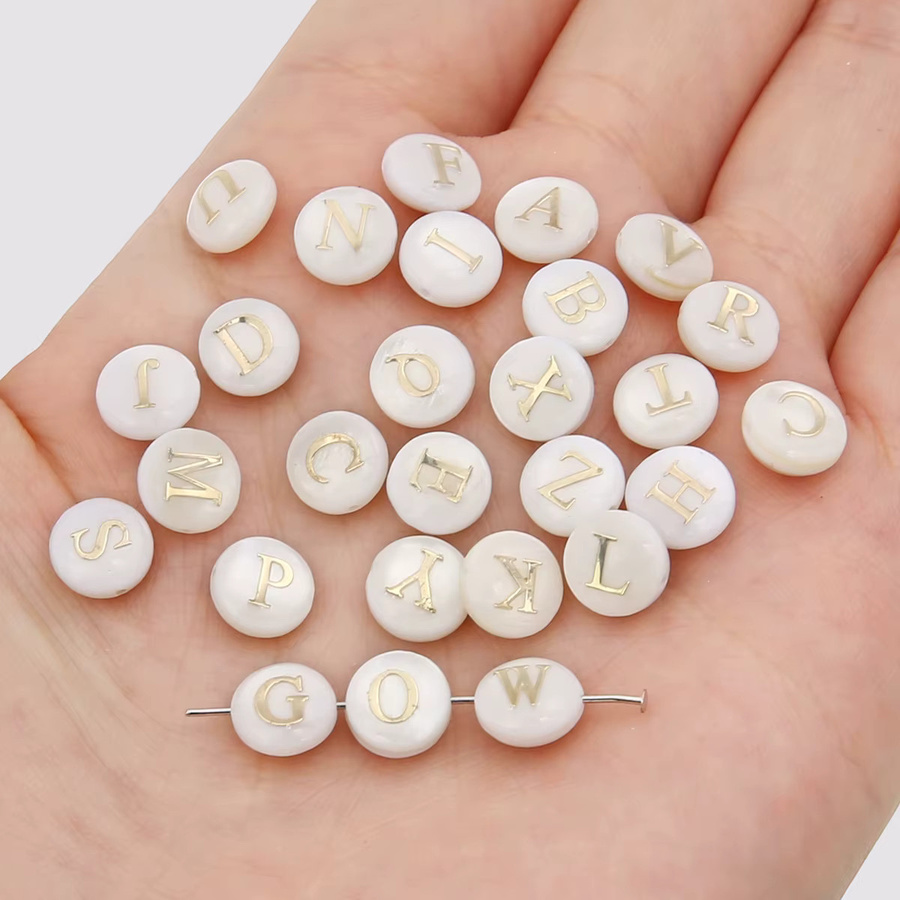 Beadia Perlen, Muschelbuchstaben, Weiß, Unisex - Bild 2