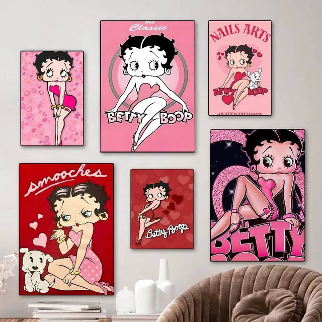 Rastar B-Betty B-Boop Anime-Poster, selbstklebender Whitepaper-Aufkleber in Weiß für deine DIY-Raumdekoration - Bild 1