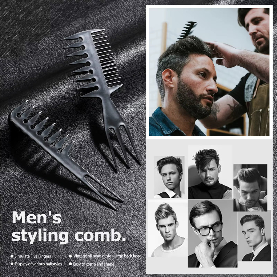 WANGDA PROFESSIONAL Friseur Kamm Set, 10 Stück, Schwarz, Unisex - Bild 4