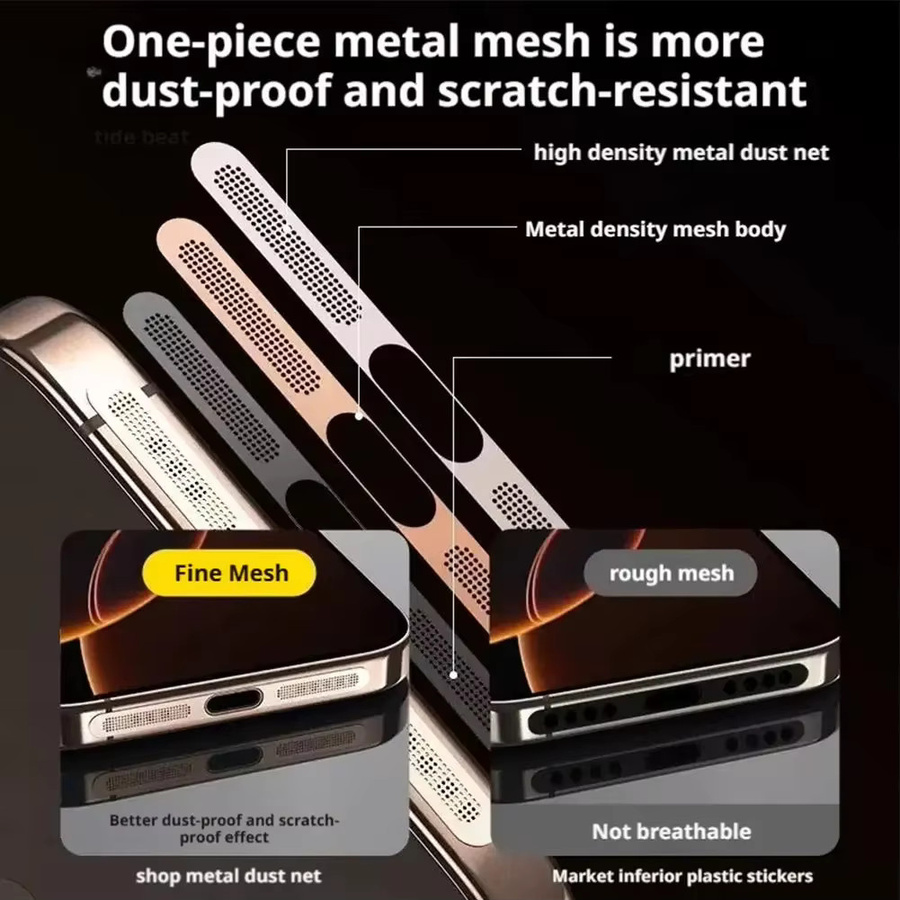 Metall Staubschutz Netz Aufkleber für Apple iPhone 17 Pro Max in Blau - Bild 2