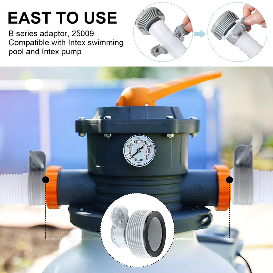 Intex Typ B Schlauchadapter für Poolfilterpumpen, weiß, 1,25 Zoll auf 1,5 Zoll - Bild 4