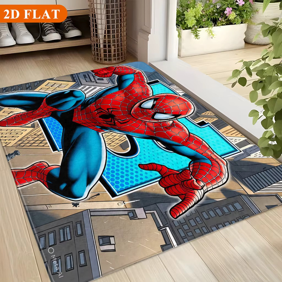 Rutschfeste Spiderman City Leap Badematte von MARVEL aus Polyester, B/T: 60 x 40 cm, Mehrfarbig - Bild 2