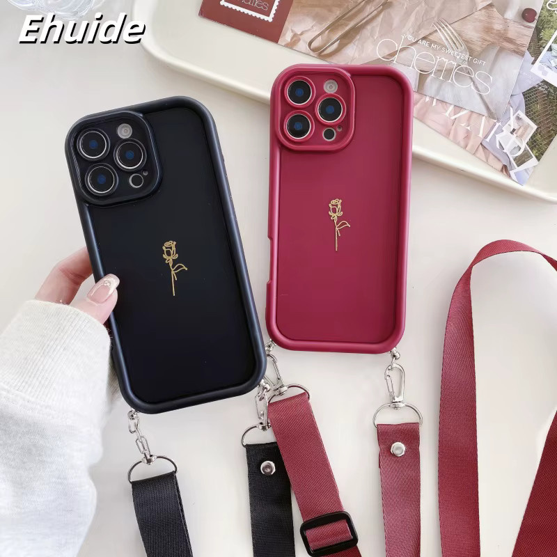 Mode Crossbody Lanyard Soft Cover für Xiaomi mit Rosen-Strap in Pink und Rot - Bild 2