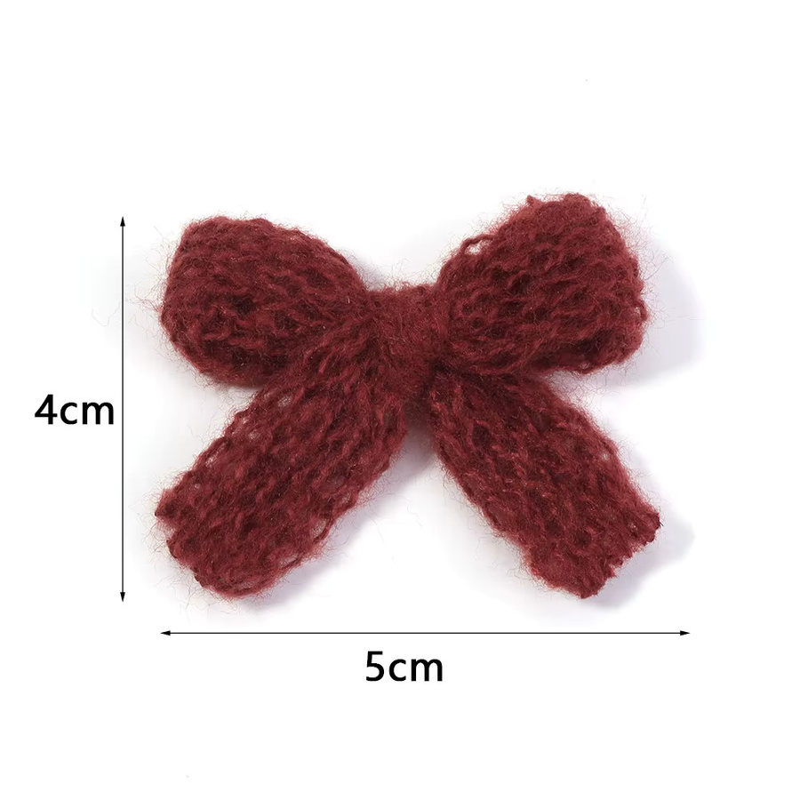10 Stück gestrickte Baumwoll-Schleifen in Mehrfarbig und Braun für DIY-Projekte, B/H: 4 x 5 cm - Bild 2
