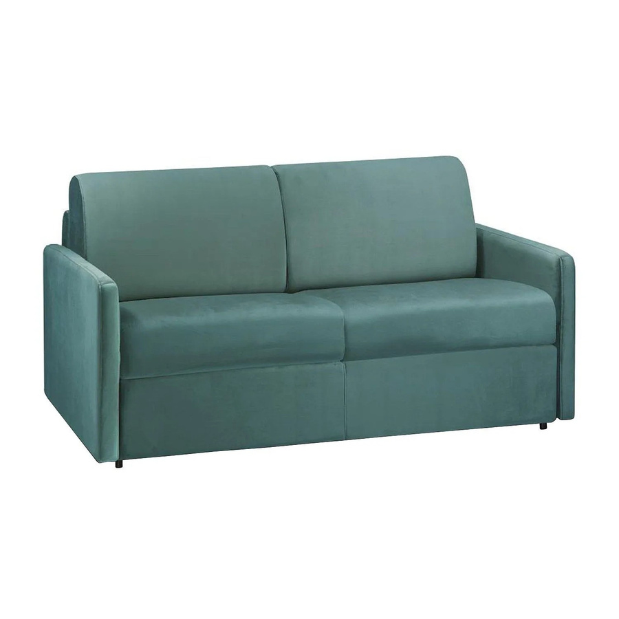 Schlafsofa Calife von Vente-unique in Smaragdgrün mit Samtbezug, Breite: 150 cm - Bild 2