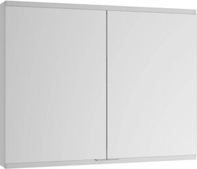 Keuco Spiegelschrank Royal Modular 2.0 in Weiß und Silber mit 2 Drehtüren, 2 Steckdosen und höhenverstellbaren Glasablagen, B/H/T: 80 x 90 x 16 cm