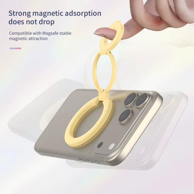 WSSHE Magnetischer Ringhalter für Mobiltelefone in Blau, 360 Grad drehbar und faltbar, kompatibel mit iPhone 12 bis 16 Serie - Bild 4